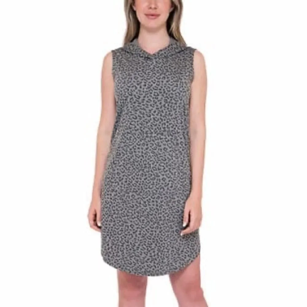 BOBEAU Soft French Terry Hooded Sleeveless Dress